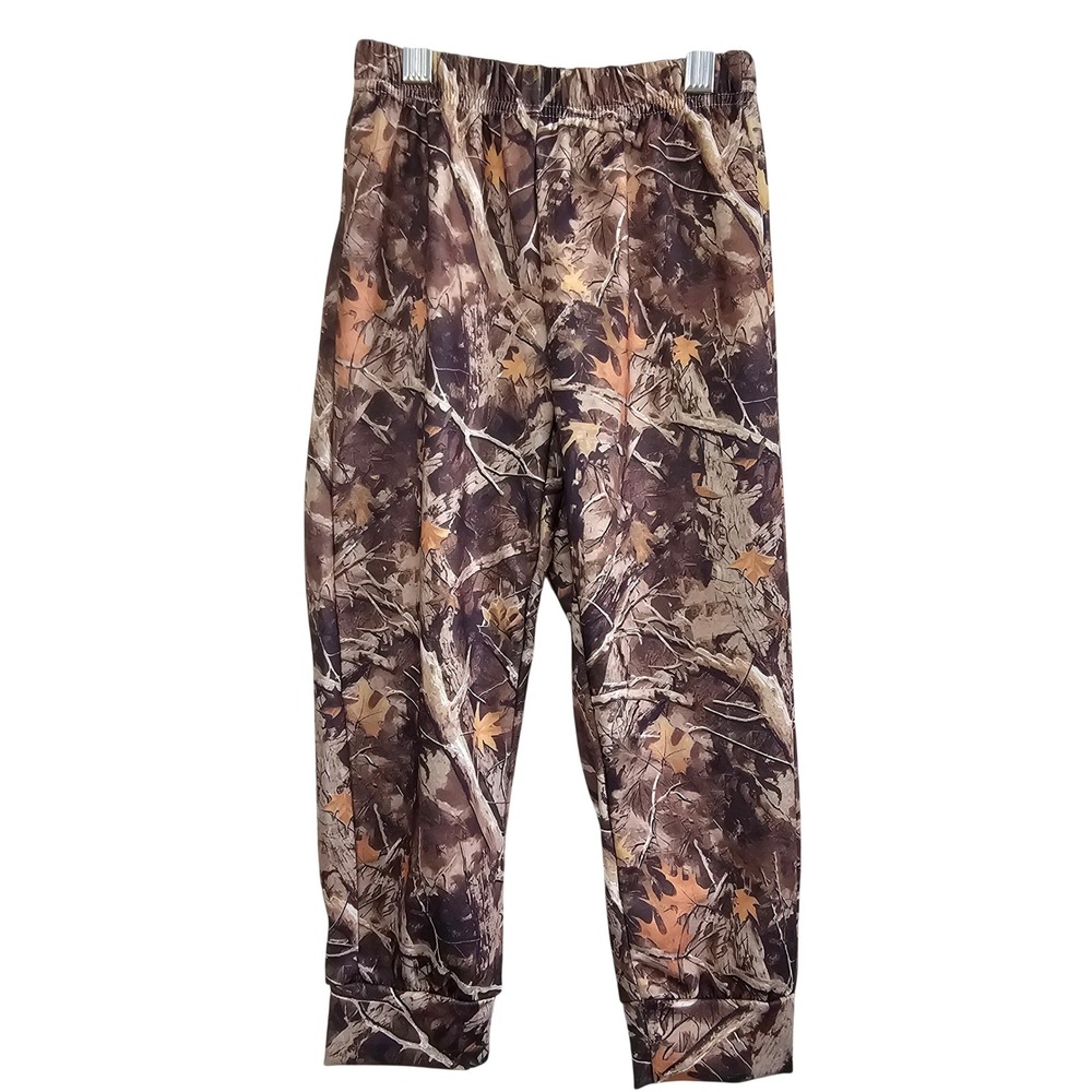 Unbranded Kids Camouflage Forest Print Joggers Brown Tan Size 5Y‎